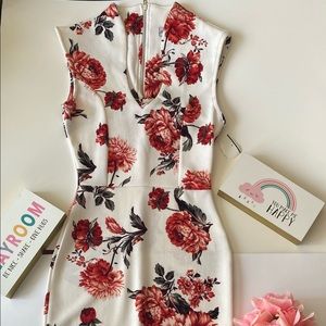 NEW DRESS WHITE WITH RED FLOWERS